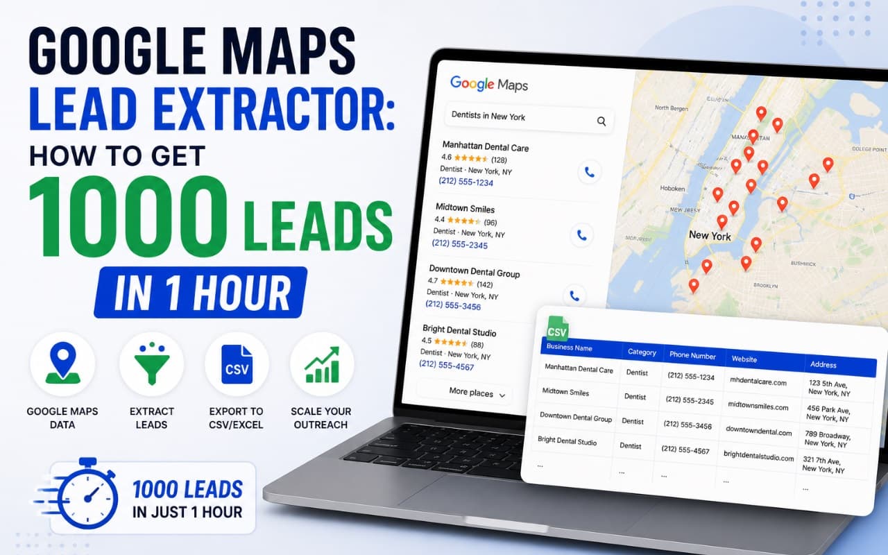 Google Maps Lead Extractor: How to Get 1000 Leads in 1 Hour