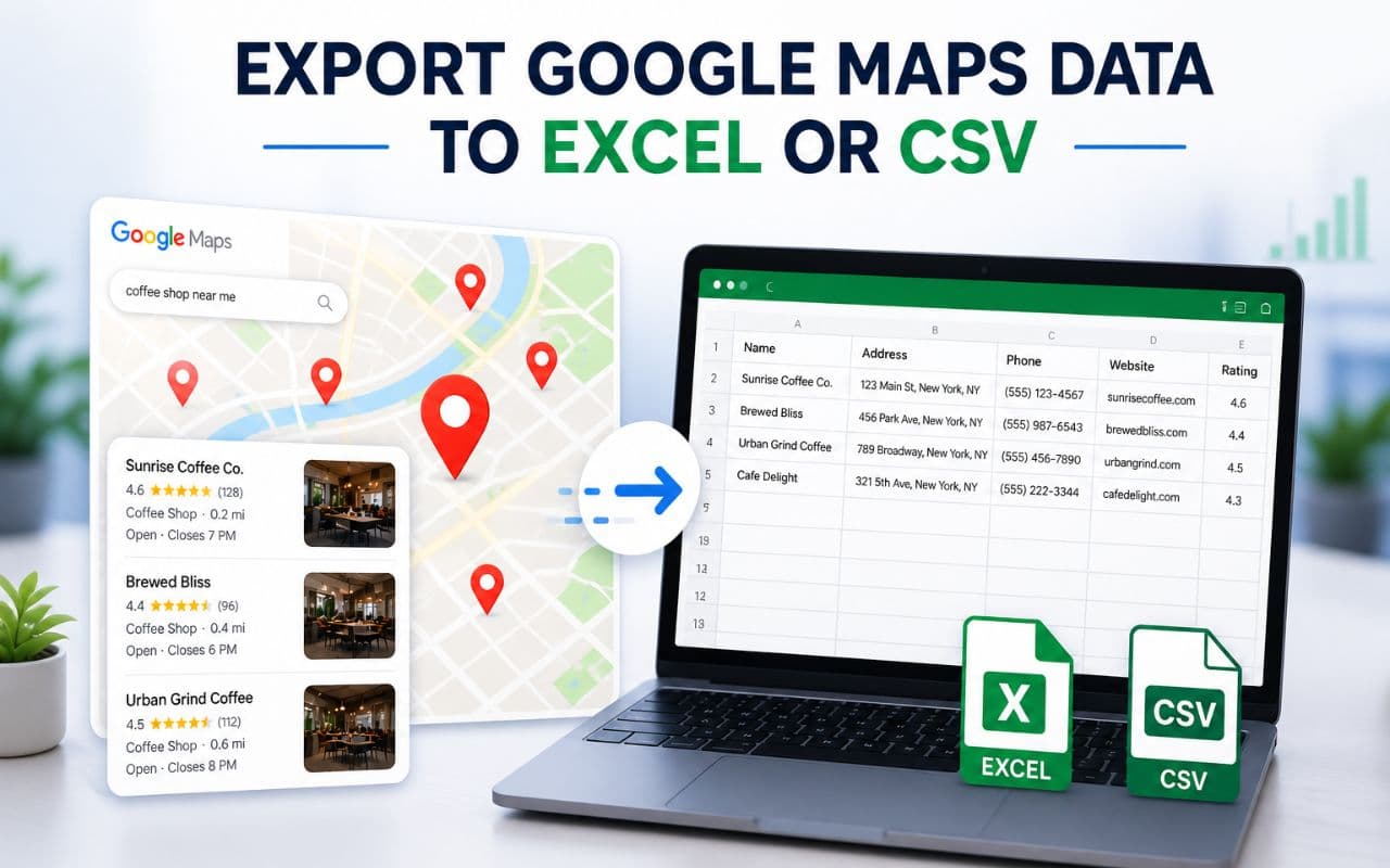 How to Export Google Maps Data to Excel or CSV (2026 Guide)