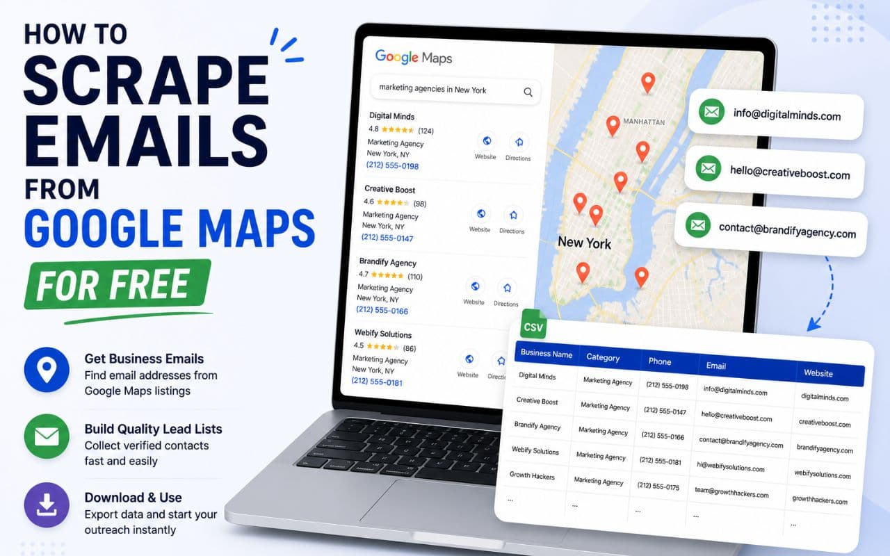 How to Scrape Emails from Google Maps for Free (2026 Guide)